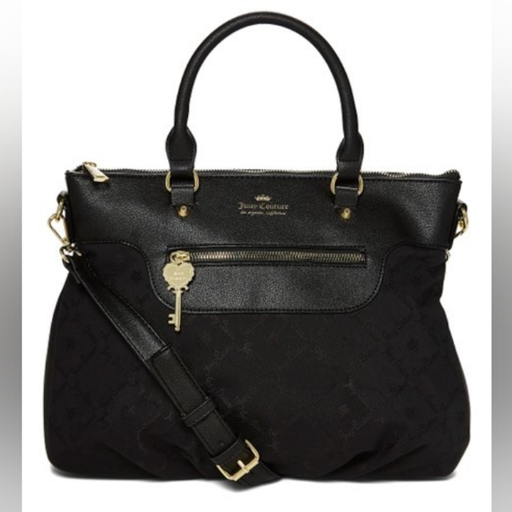 Juicy Couture Gold and Black Satchel with Structured Design NWT